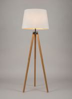 Lampada da terra formale Sunday con treppiede in legno