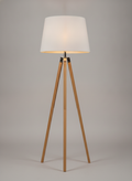Lampada da terra formale Sunday con treppiede in legno