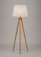 Lampada da terra formale Sunday con treppiede in legno