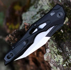 Compact Automatic Wharncliffe Folding Knife with Push-Button Opening