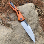 Compact Automatic Wharncliffe Folding Knife with Push-Button Opening