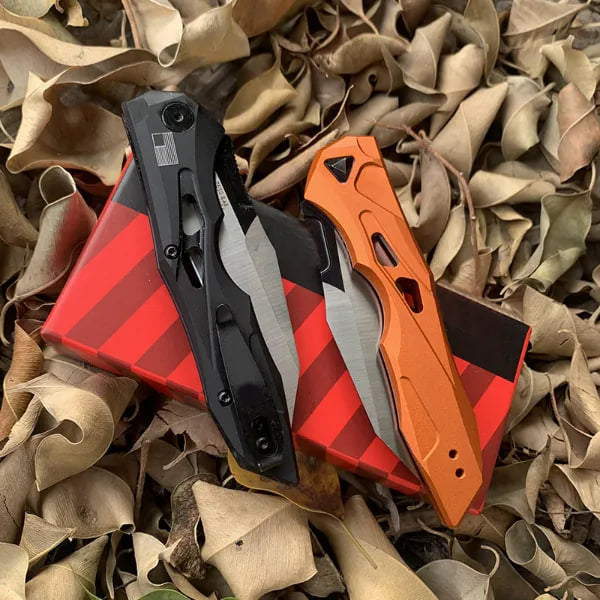Compact Automatic Wharncliffe Folding Knife with Push-Button Opening
