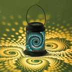 Spiral Pattern Solar Garden Lantern with Automatic Dusk Lighting