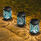 Spiral Pattern Solar Garden Lantern with Automatic Dusk Lighting