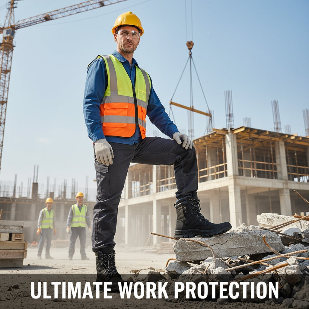 ForgeStep Steel Toe Safety Boots | Protective Work Boots with Side Zipper