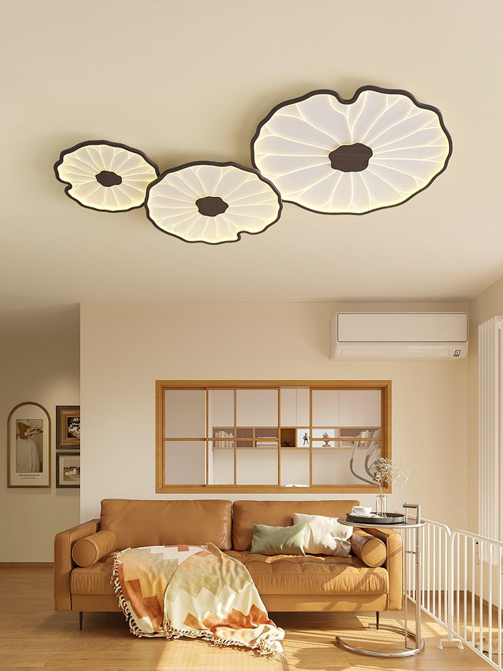 LotoLume Plafonnier LED Design Feuille de Lotus