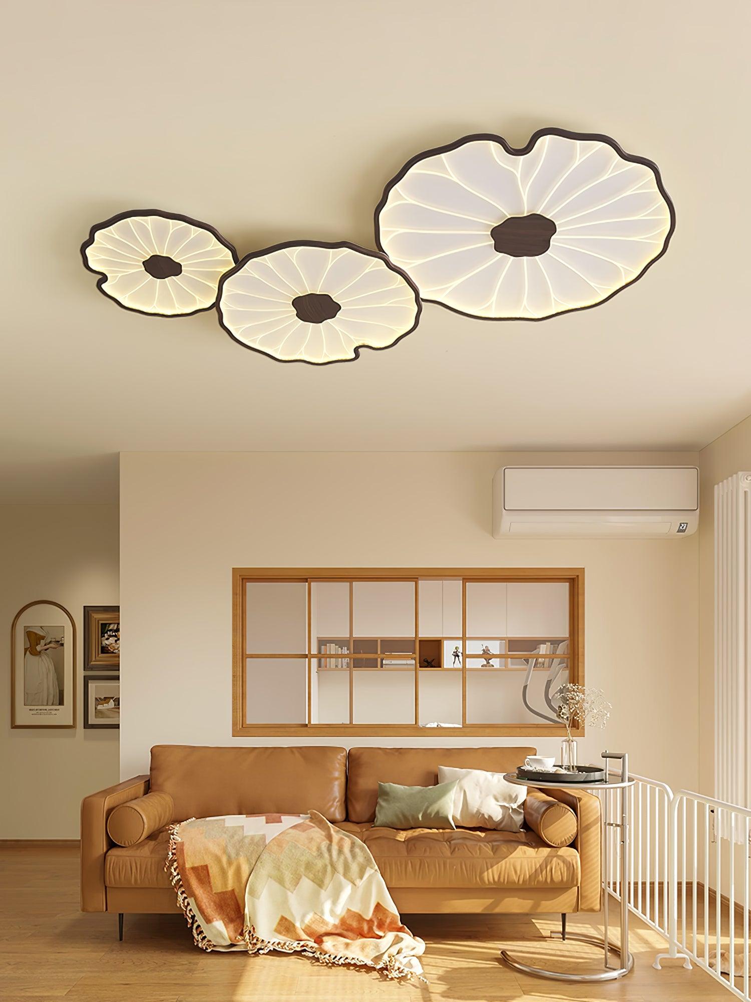 LotoLume Plafonnier LED Design Feuille de Lotus