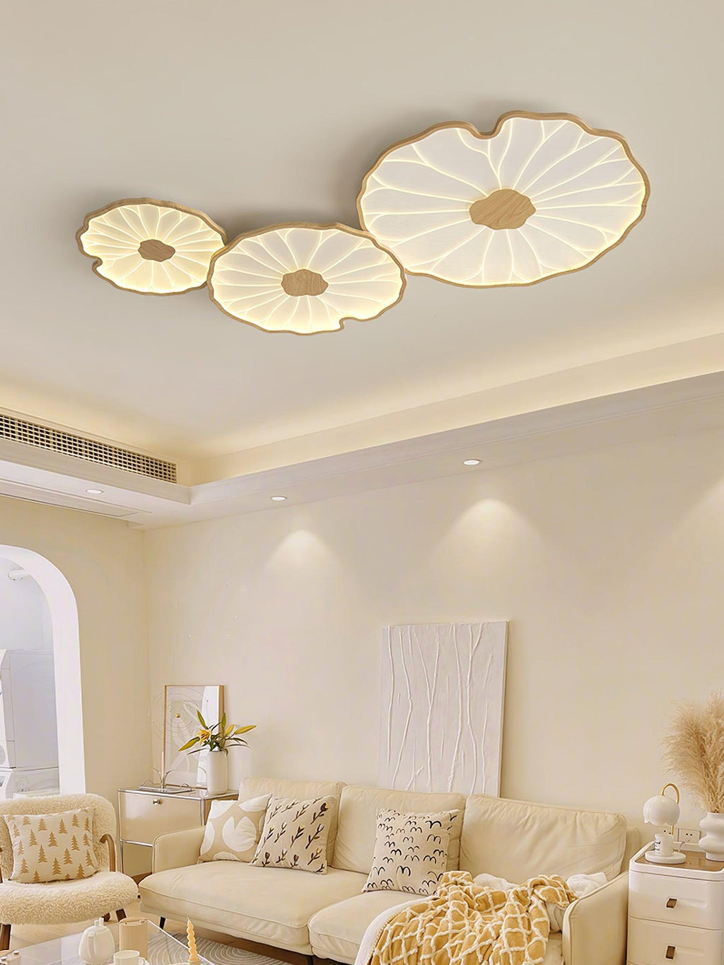 LotoLume Plafonnier LED Design Feuille de Lotus