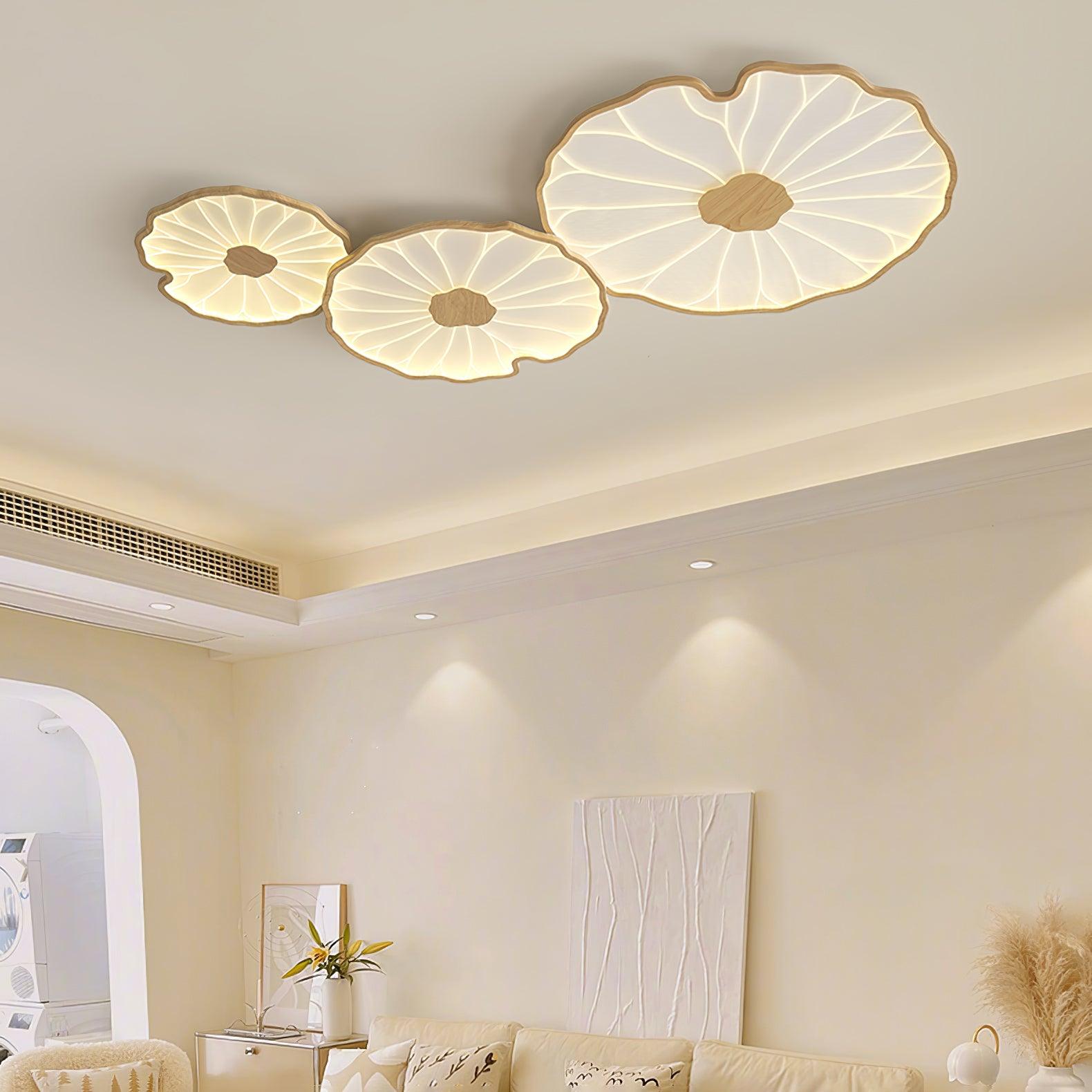 LotoLume Plafonnier LED Design Feuille de Lotus