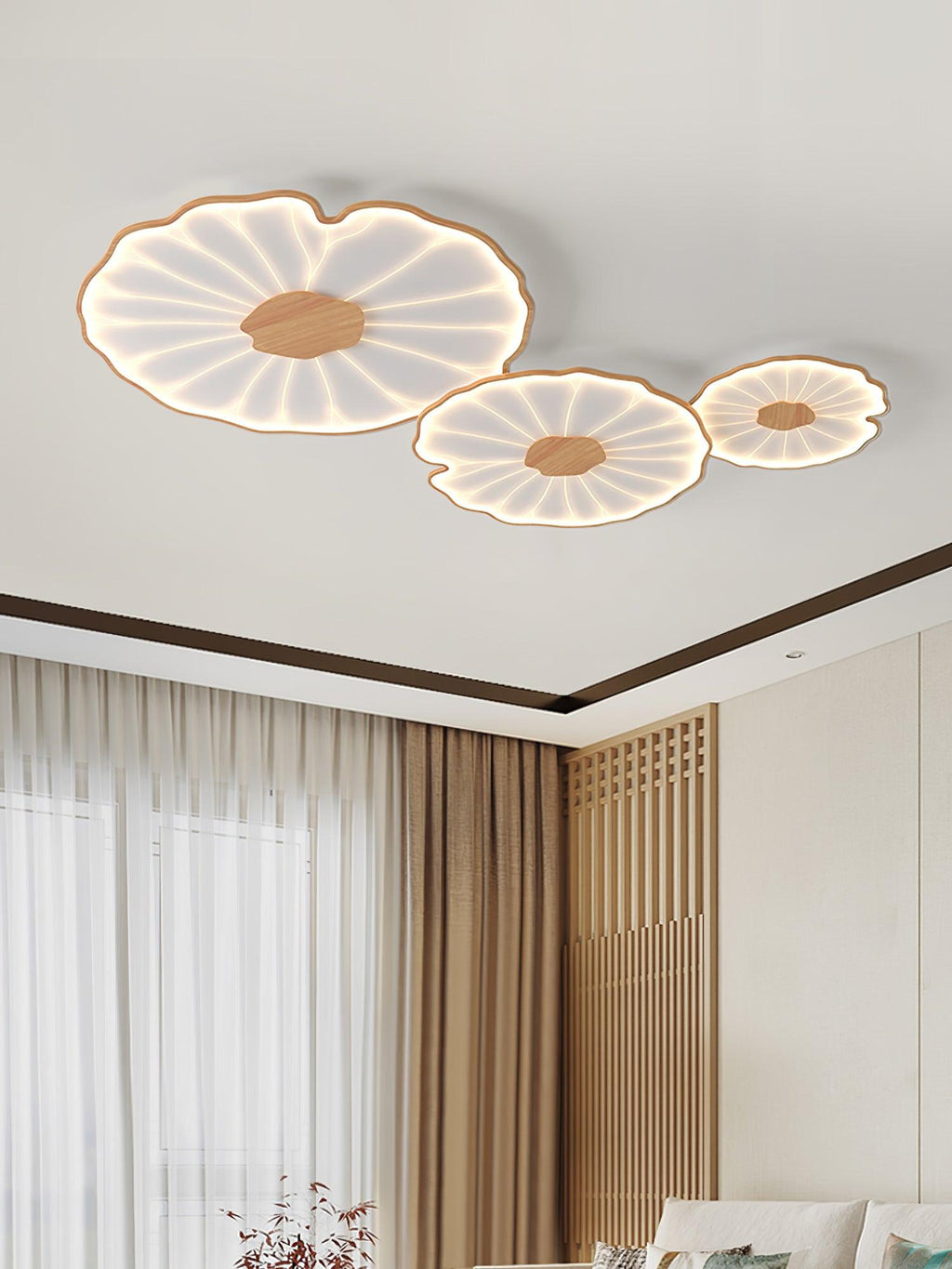 LotoLume Plafonnier LED Design Feuille de Lotus