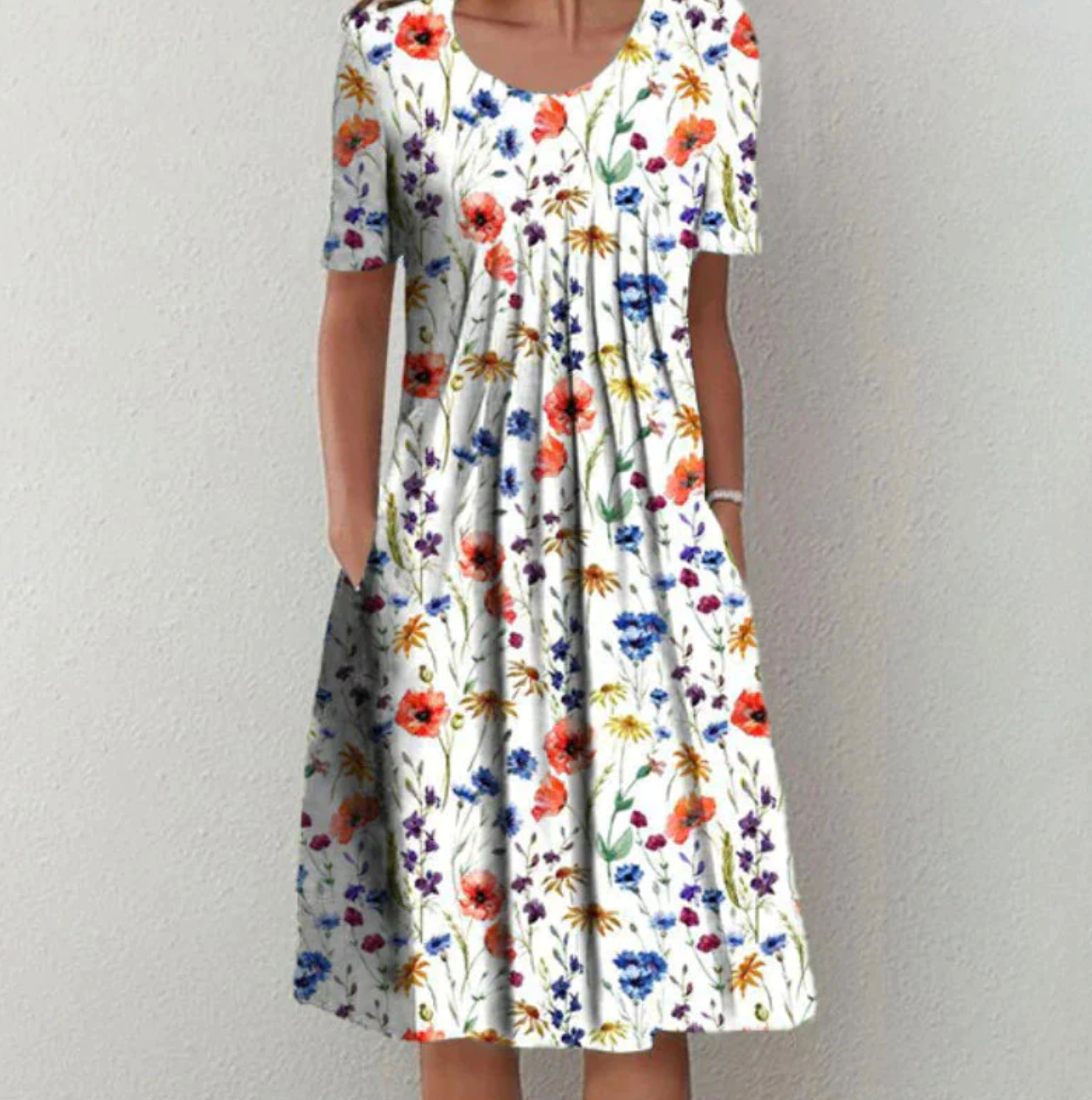 SunViva Women's Printed Midi Dress with Relaxed Summer Fit