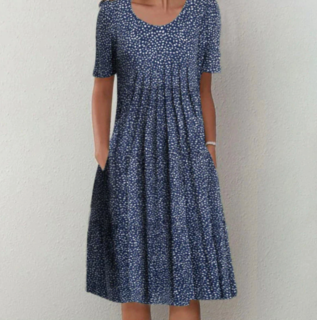 SunViva Women's Printed Midi Dress with Relaxed Summer Fit