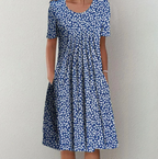 SunViva Women's Printed Midi Dress with Relaxed Summer Fit