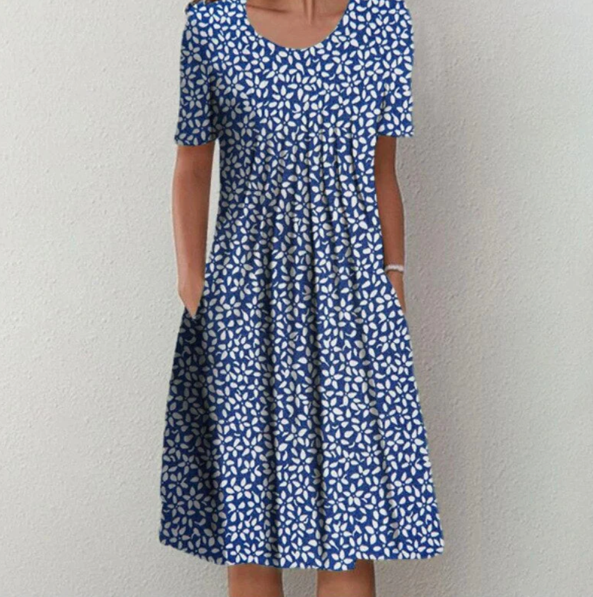 SunViva Women's Printed Midi Dress with Relaxed Summer Fit