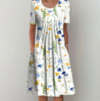 SunViva Women's Printed Midi Dress with Relaxed Summer Fit