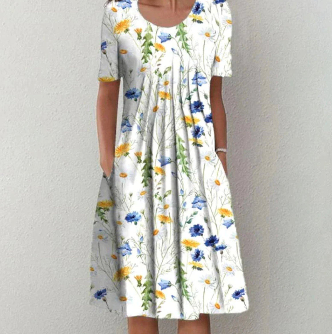 SunViva Women's Printed Midi Dress with Relaxed Summer Fit
