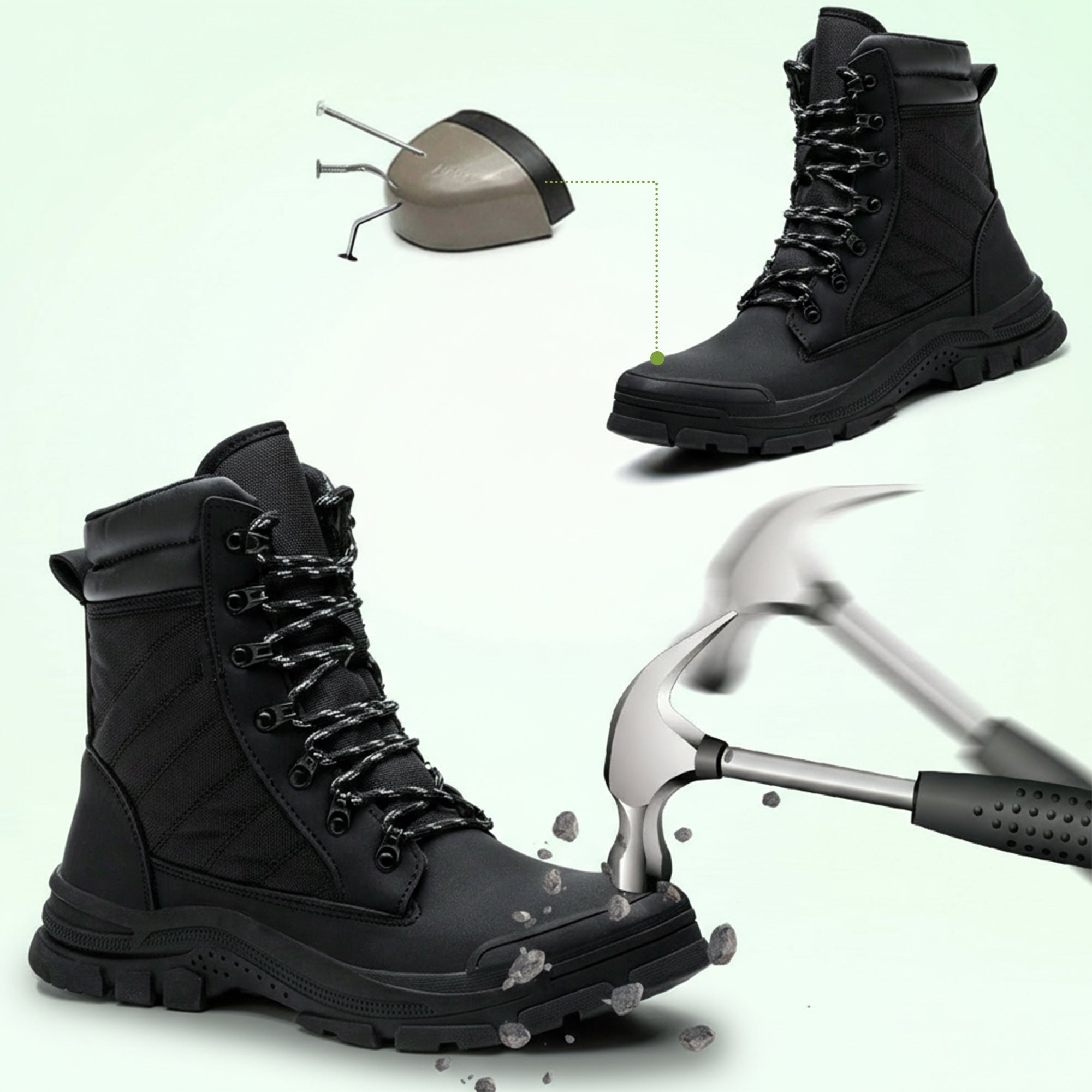 ForgeStep Steel Toe Safety Boots | Protective Work Boots with Side Zipper