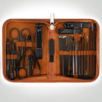 Premium Stainless Steel Travel Grooming Kit - 25-Piece Set with Carrying Case