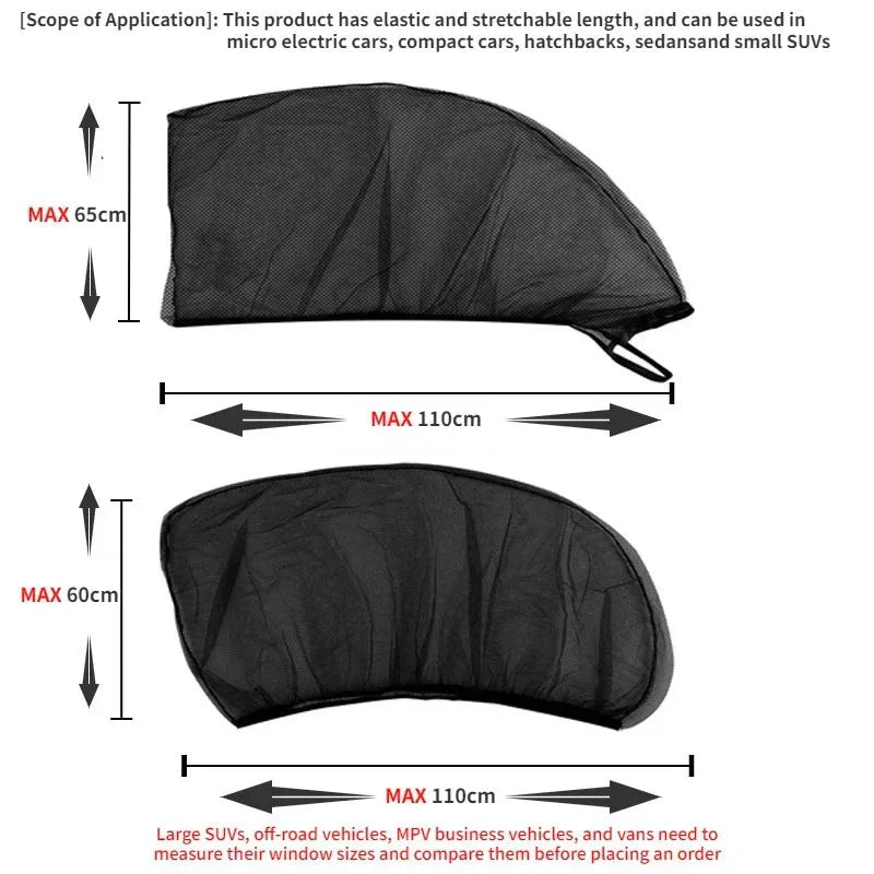 BreezeGuard Car Window Mesh Covers Set for Cars SUVs and Camping