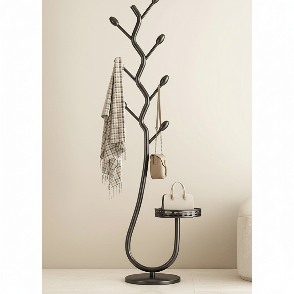 BranchNest Iron Coat Rack Stand for Modern Entryway and Bedroom Storage