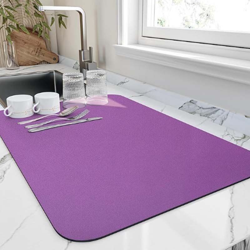 DryNest Water Absorbent Kitchen Drying Mat for Dishes and Glassware
