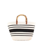 Bayshire Woven Basket Tote Bag with Bamboo Handles Summer Handbag