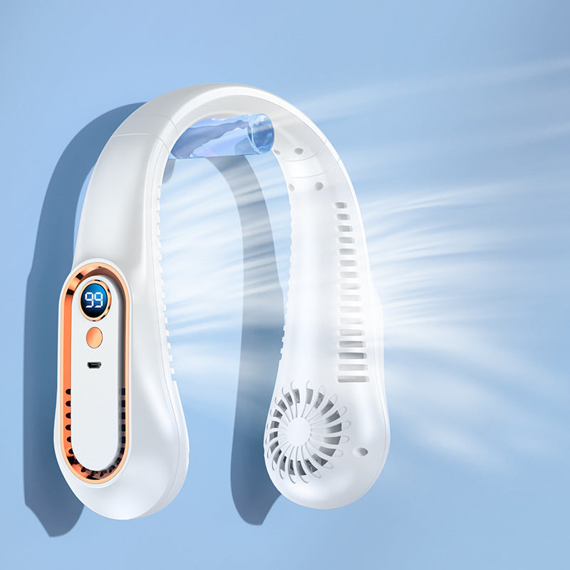 Portable Neck Cooling Fan with Digital Speed Display – Lightweight & Rechargeable