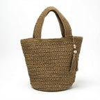 Willowmere Woven Basket Tote Bag Spacious Summer Shoulder Handbag