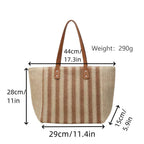 Harbourlane Striped Shopper Tote Bag Spacious Everyday Shoulder Bag