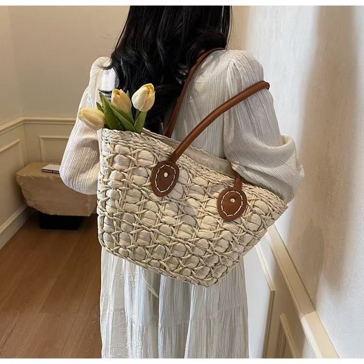 Westhaven Woven Shopper Tote Bag Spacious Everyday Shoulder Handbag