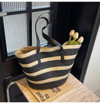 Seabrook Woven Beach Tote Bag Spacious Summer Shoulder Handbag