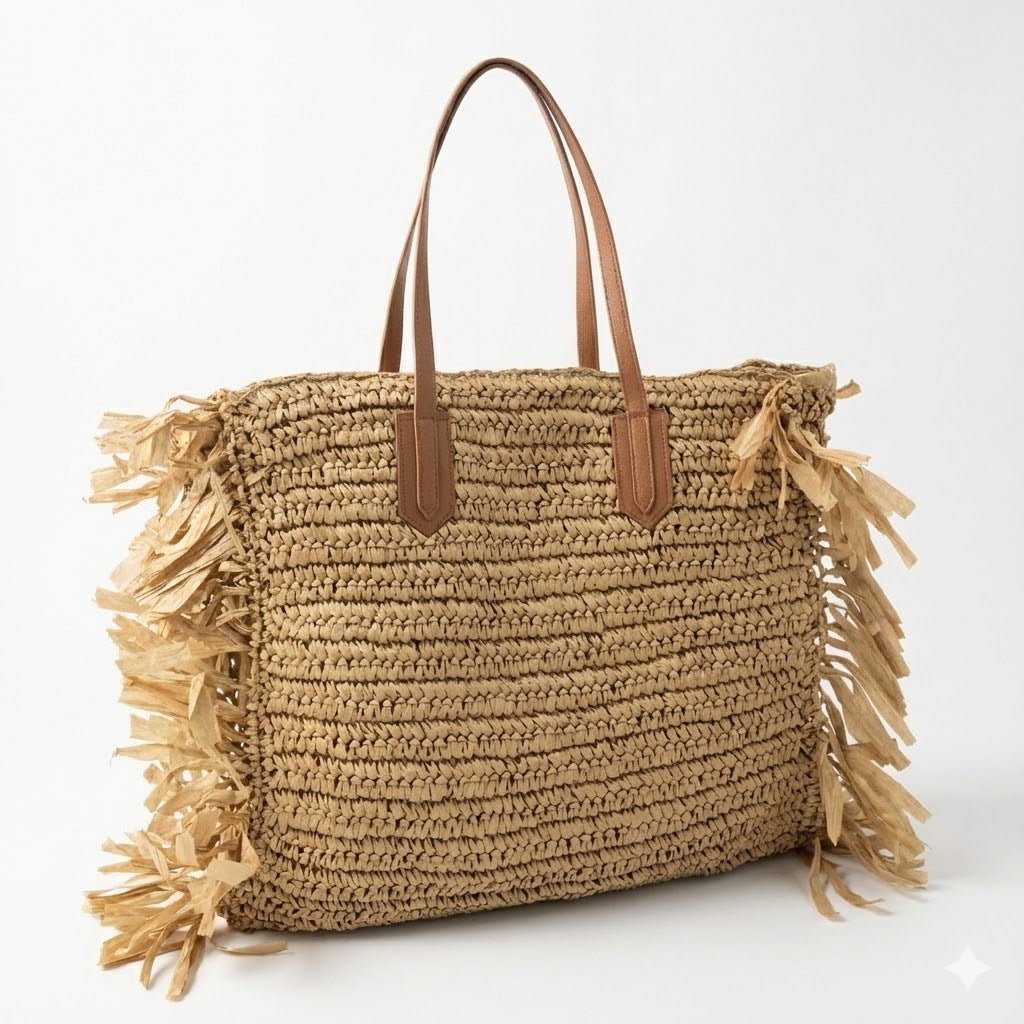 Coastmere Woven Beach Tote Bag Tassel Summer Shoulder Handbag