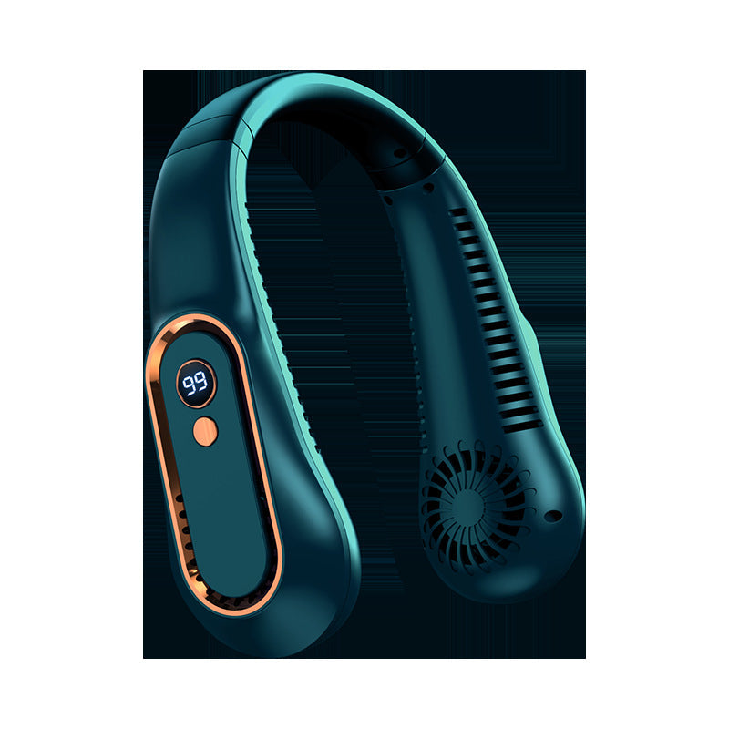 Portable Neck Cooling Fan with Digital Speed Display – Lightweight & Rechargeable