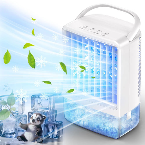 ArcticGlow Portable Mini Air Cooler with Water Tank and LED Light
