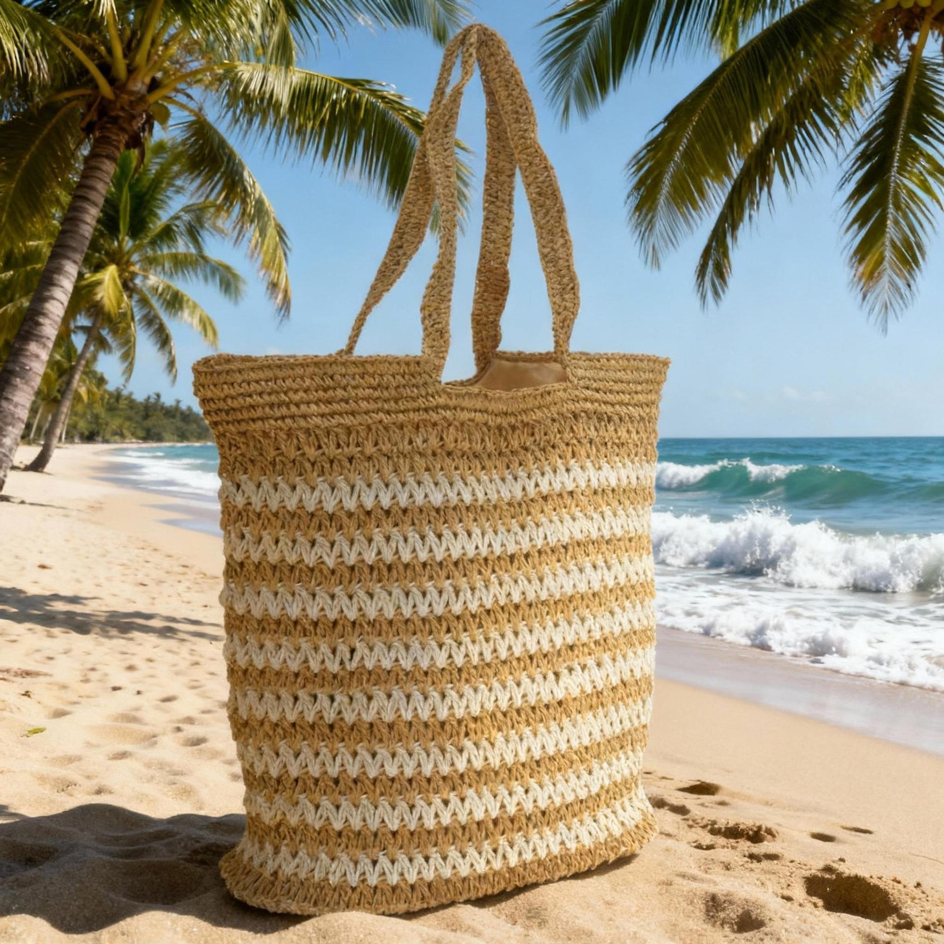 Harrowvale Woven Summer Shopper Bag Lightweight Everyday Tote Bag