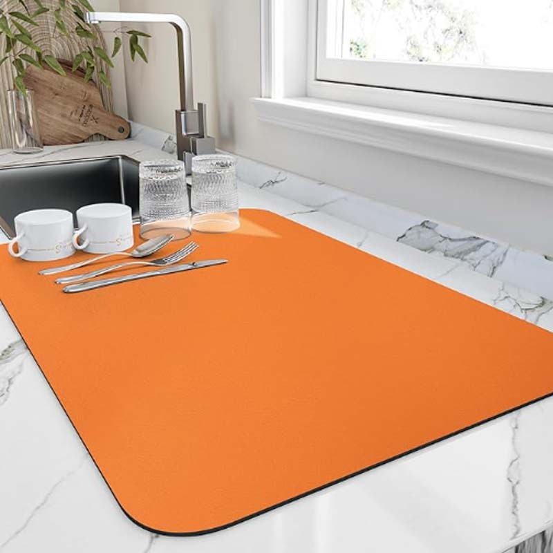 DryNest Water Absorbent Kitchen Drying Mat for Dishes and Glassware
