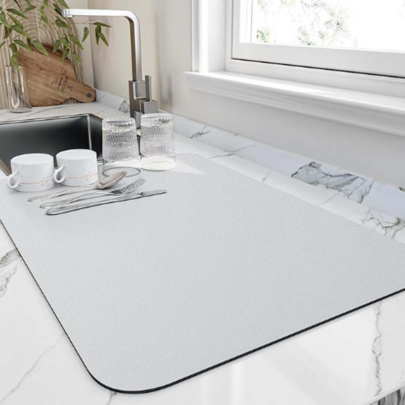 DryNest Water Absorbent Kitchen Drying Mat for Dishes and Glassware