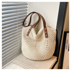 Meadowbrook Woven Shoulder Tote Bag Natural Everyday Summer Handbag
