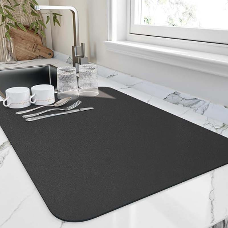 DryNest Water Absorbent Kitchen Drying Mat for Dishes and Glassware