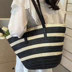 Seabrook Woven Beach Tote Bag Spacious Summer Shoulder Handbag