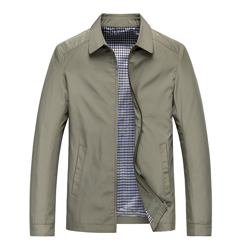 HarrowField Men's Zip-Up Windproof Jacket with Checked Lining