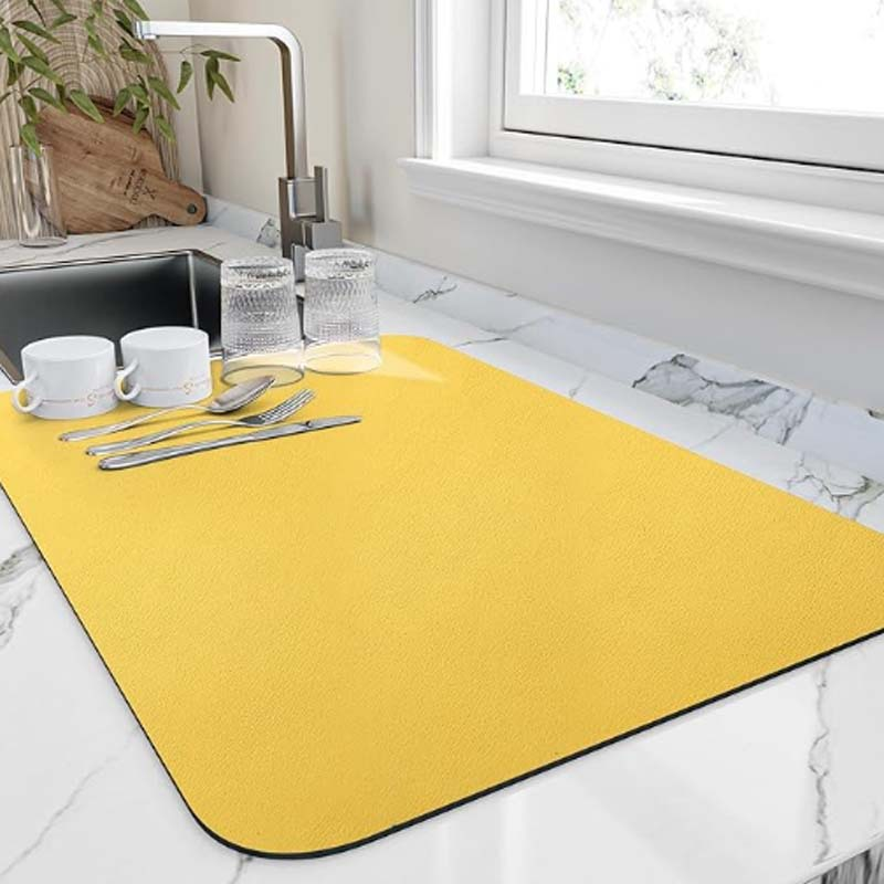 DryNest Water Absorbent Kitchen Drying Mat for Dishes and Glassware