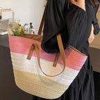 Seabrook Woven Beach Tote Bag Spacious Summer Shoulder Handbag