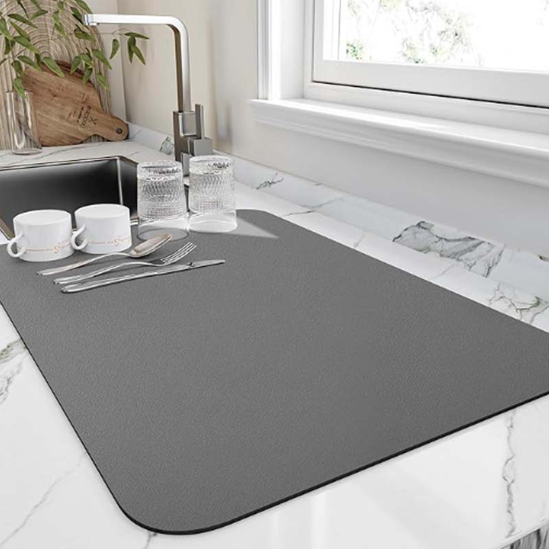 DryNest Water Absorbent Kitchen Drying Mat for Dishes and Glassware