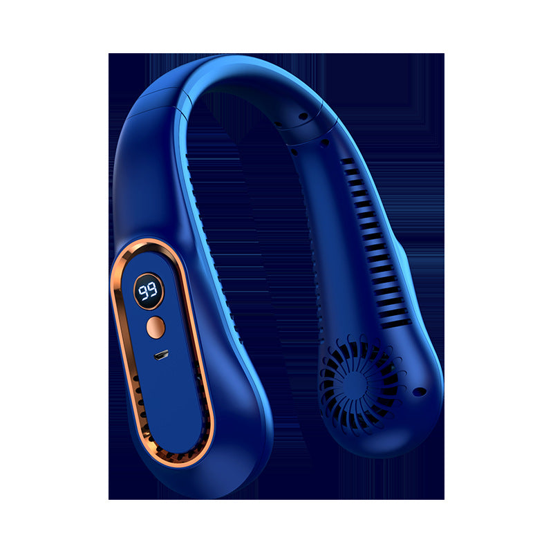 Portable Neck Cooling Fan with Digital Speed Display – Lightweight & Rechargeable