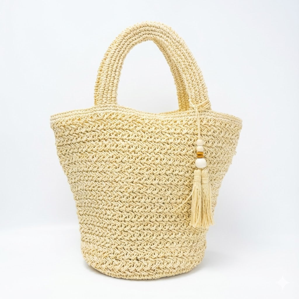 Willowmere Woven Basket Tote Bag Spacious Summer Shoulder Handbag