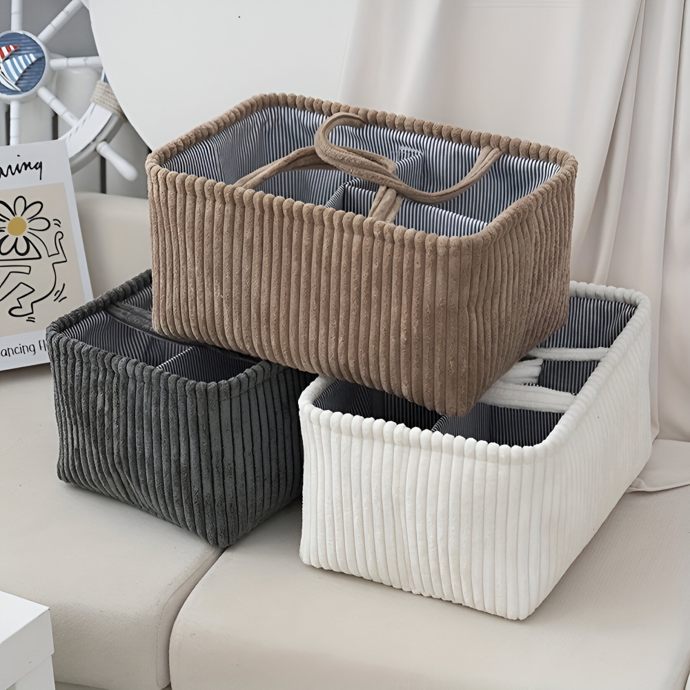 TinyTidy Baby Diaper Organizer Basket with Storage Compartments