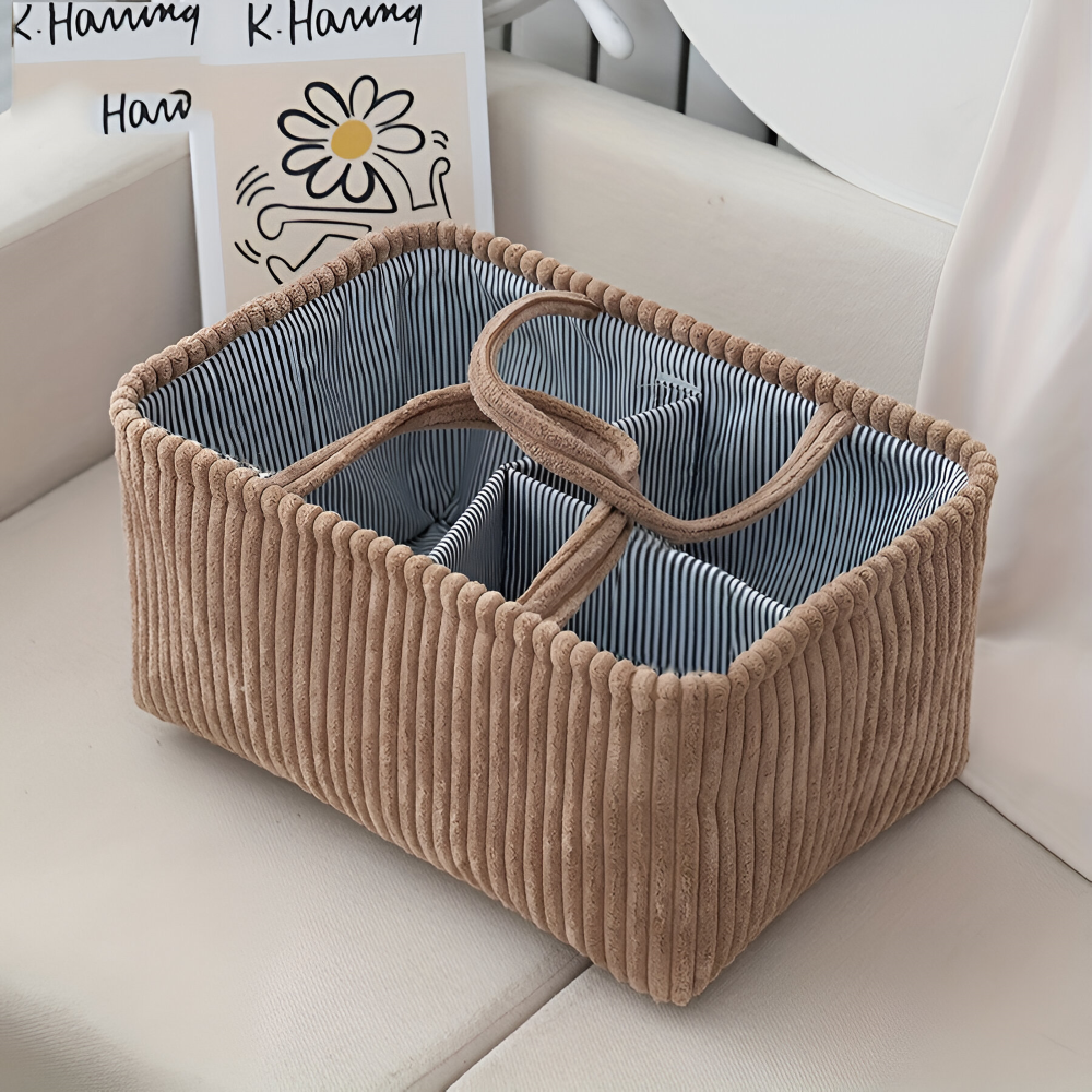 TinyTidy Baby Diaper Organizer Basket with Storage Compartments