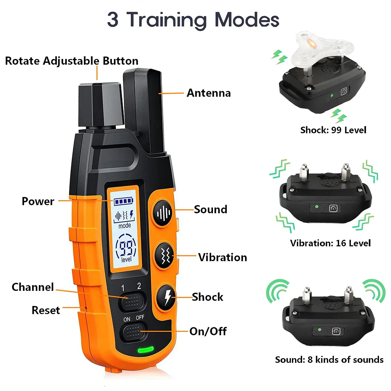 CaniGuide 1000m Rechargeable Dog Training Collar with Remote