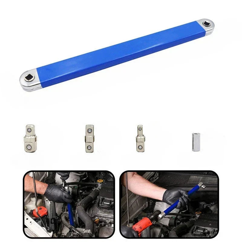 Offset Extension Adapter Socket Set – 4-Piece Impact Driver & Ratchet Compatible